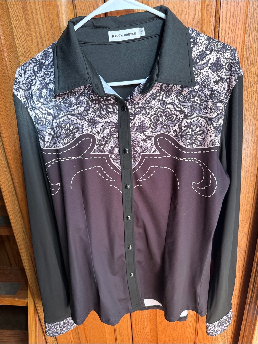 Ranch Dress'n women's Black & Patterned Western Shirt
